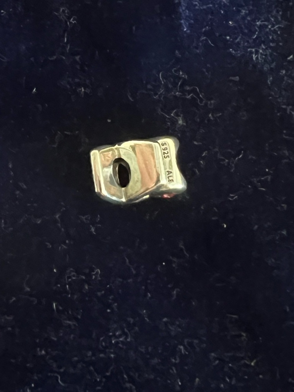 Pandora Silver XO Charm with Pink heart Stone - Picture 3 of 3